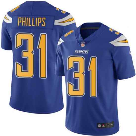 Nike Chargers 31 Adrian Phillips Electric Blue Mens Stitched NFL Limited Rush Jersey